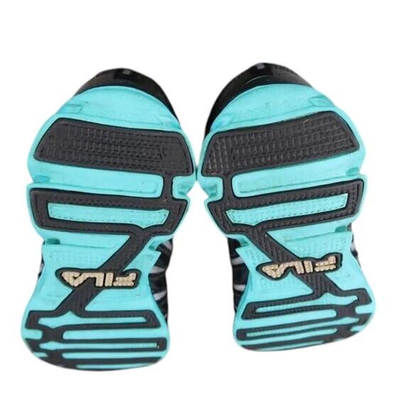 Fila Shoes Womens 10 Athletic Trainers Running Foam Cool Max Black Blue Comfort - Picture 10 of 14